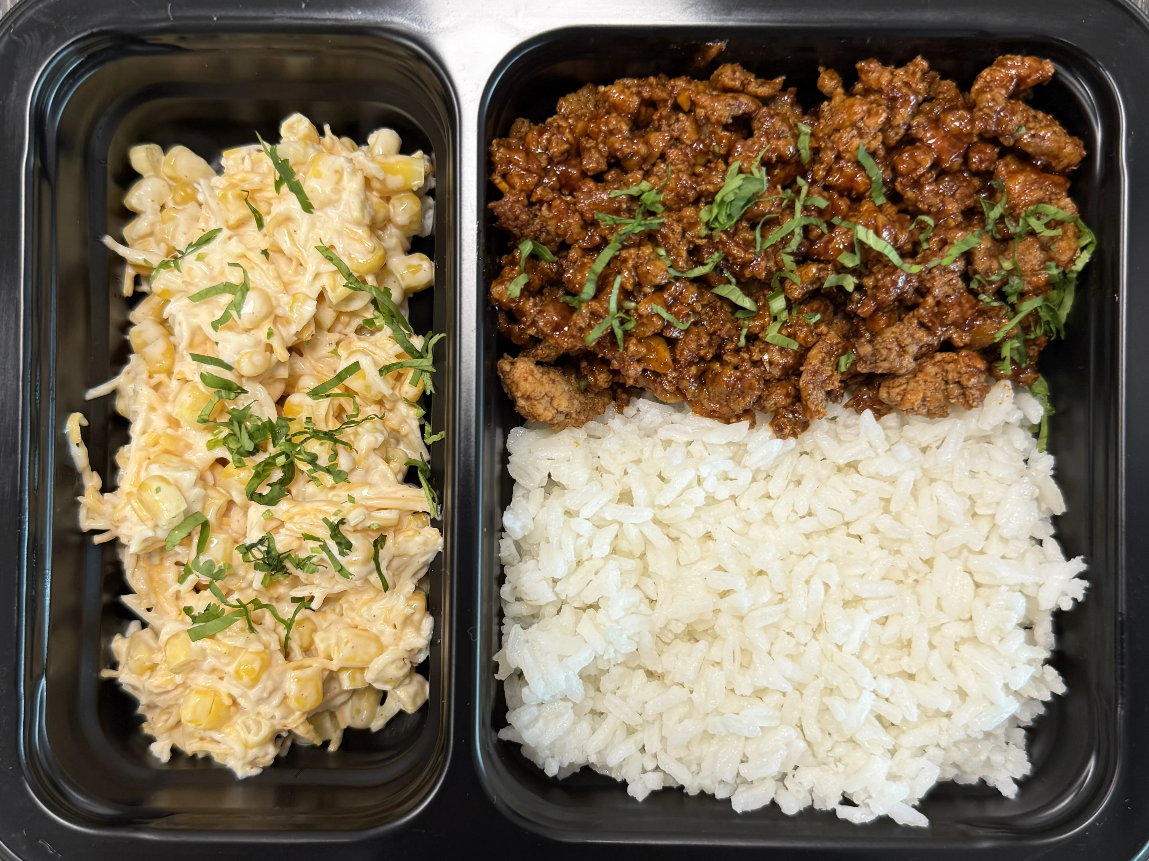 14 - Mexican Street Pork Bowl, with White Rice, and Cheesy Corn (GF) - Image 4